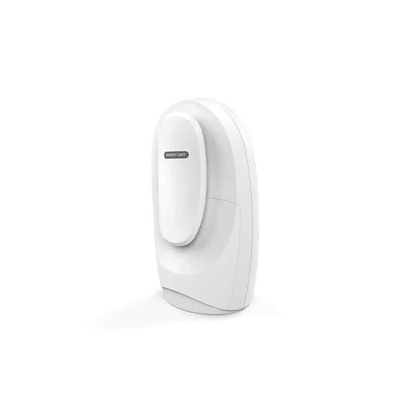 VTech Audio Sound Monitor in white, featuring a sleek design with a rounded shape for easy placement in any room.