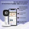 Hubble Skyvision AI Pro WiFi camera with a sleek design, showcasing its secure app features and 256-bit encryption details.
