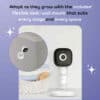 Hubble Skyvision AI Pro camera with flexible desk/wall mount, designed for versatile placement in home safety.