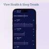 Owlet Dream Sock displaying health metrics like oxygen levels, pulse rate, and movement on a smartphone screen.