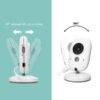 Baby Womb 3.2" Video Baby Monitor in white, features 360° rotation and 60° manual tilt for flexible viewing angles.