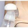 Baby Womb World Hands Free Breast Pump Bra in beige, featuring a clear pump attachment for convenient breastfeeding.
