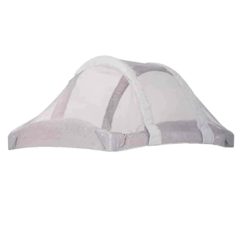 Baby Womb World Mosquito Net in light gray, featuring a dome shape for baby protection against insects.
