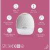 Baby Womb World Wearable IN-BRA Breast Pump in white, featuring adjustable suction and 140ml capacity, easy to clean design.