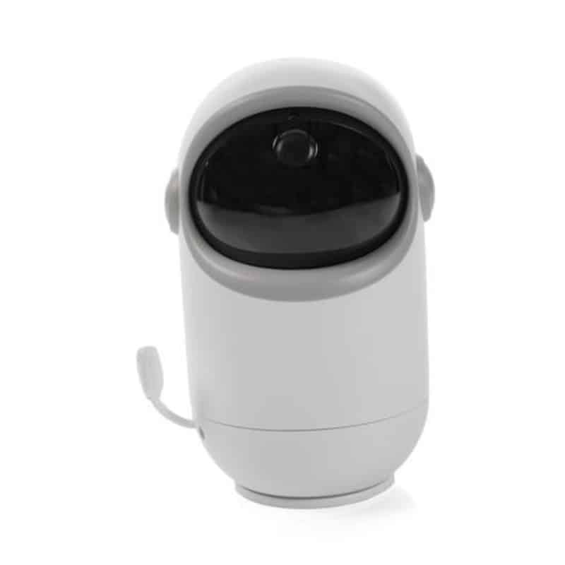 Baby Womb World 802 Extra Camera in white, featuring a sleek design with a rounded top and adjustable microphone.