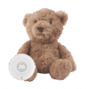Flow Amsterdam Lou Heartbeat Rechargeable Comforter in beige and brown, featuring a soft teddy bear design with a sound