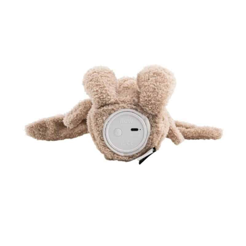 Flow Amsterdam Plush Night Light featuring Liva character in a soft beige color, showcasing the bottom with control buttons.