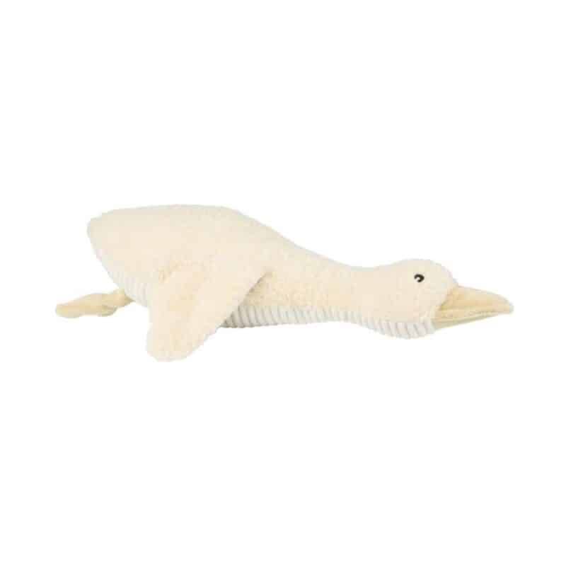 Flow Amsterdam Liva Heartbeat Rechargeable Comforter in beige and brown, shaped like a duck for cozy comfort.