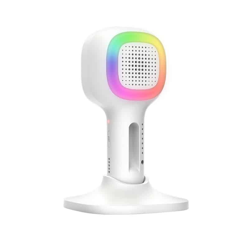 Hubble Nursery Pal Cloud in white with a colorful light ring, designed for baby monitoring and nursery safety.