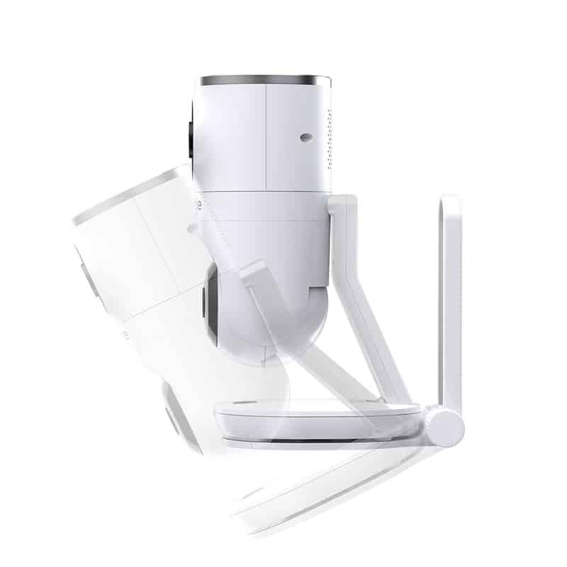 Hubble Nursery Pal Dual Vision in white, showcasing its adjustable camera angle for versatile monitoring.