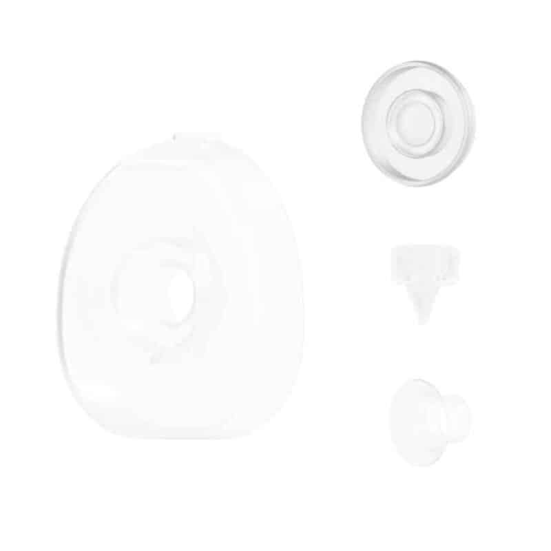 Mommy Material Freely Silicone Gas Storage backflow protector in clear, featuring a smooth design and multiple attachment
