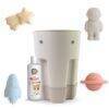 Mushie Bath Time Play & Put Away Bundle featuring a playful elephant-shaped storage bin, bath toys, and bubble bath.