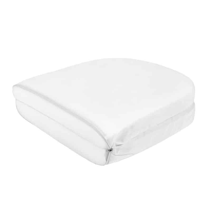 Shnuggle Air Cot Folding Mattress in white, featuring a soft, quilted surface for comfort and support.