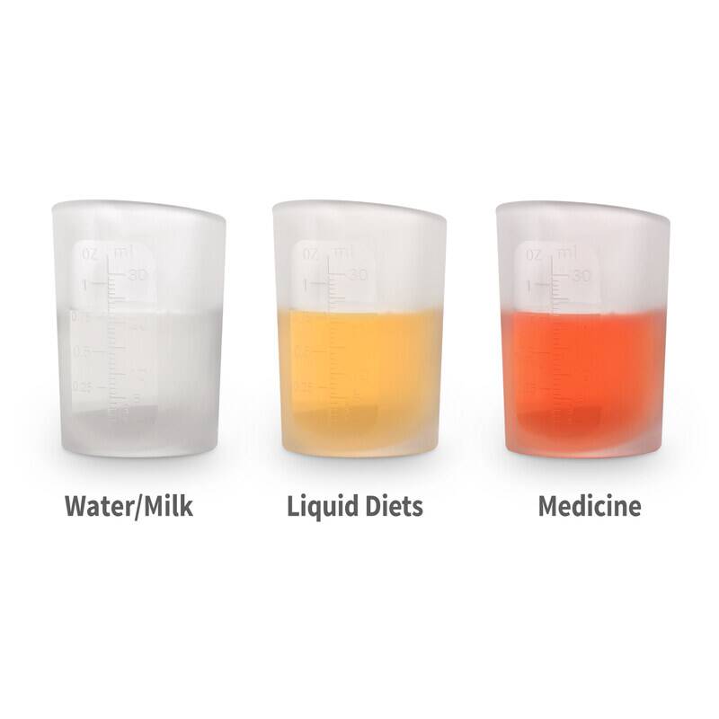 Haakaa Silicone Colostrum Collector Feeding Pack in three colors: clear for water/milk, yellow for liquid diets, red for