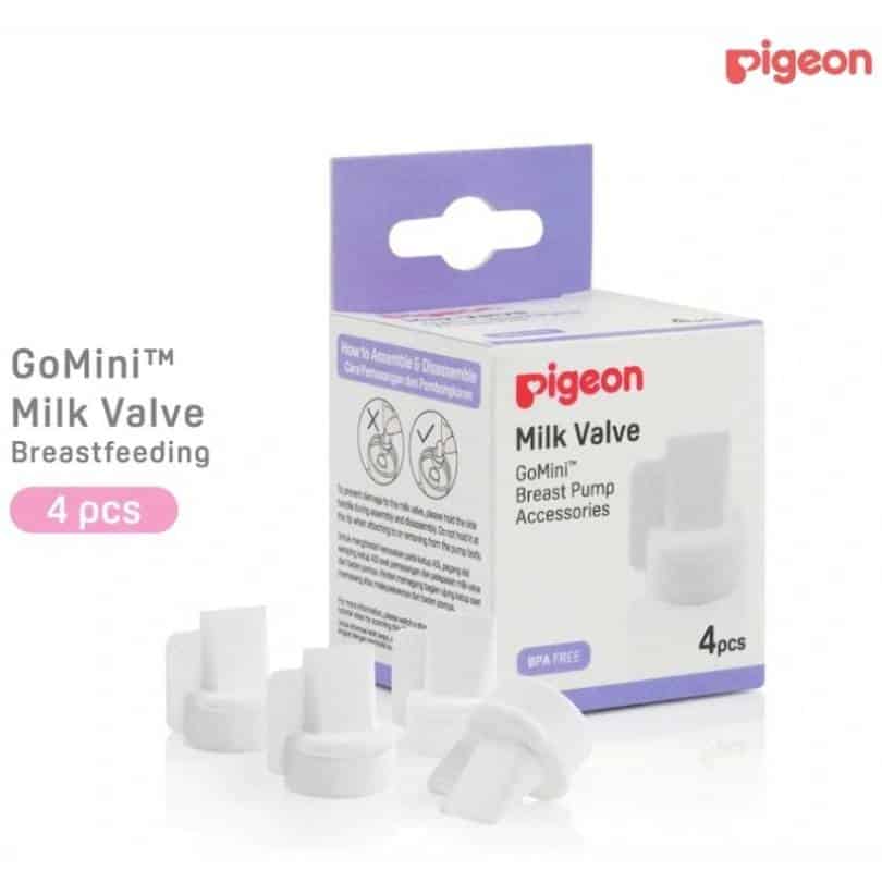 Pigeon GoMini Milk Valves for breast pumps, set of 4, BPA-free, designed for effective breastfeeding support.