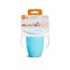 Munchkin Miracle 360° Trainer Cup in blue, 207ml, features spill-proof design and easy-grip handles. Suitable for ages 6