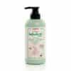 Pigeon Milky Lotion Natural Botanical, 500ml, green bottle with pump, featuring a cute rabbit illustration.