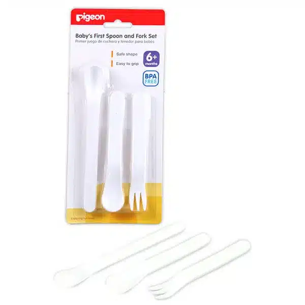 Pigeon – Baby’s First Spoon & Fork Set 3 Piece — Pigeon – Baby’s First Spoon & Fork Set 3 Piece