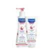 Mustela Sensitive Skin Bundle featuring Soothing Cleansing Gel and Moisturizing Lotion, both with gentle formulas for