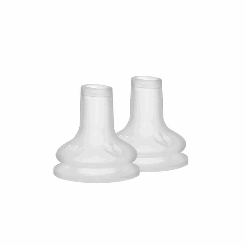 BIBS Baby Bottle Spout Silicone - 2 pack, clear silicone spouts designed for easy feeding.