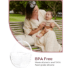 Momcozy M6 Full Set Collector Cup in a lifestyle setting, featuring a mother holding her baby on a park bench. BPA free.