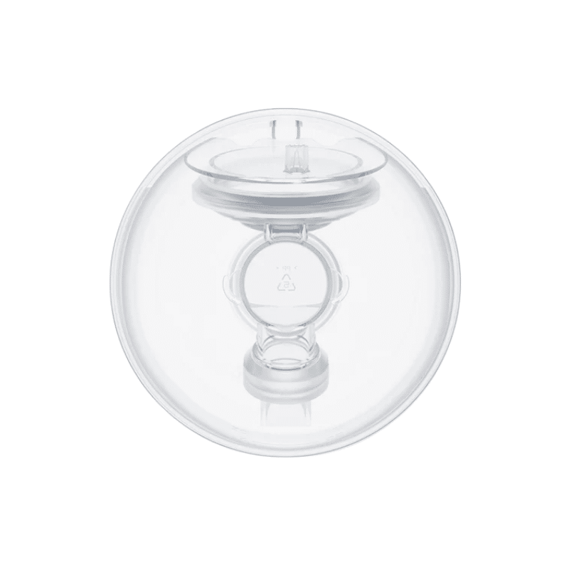 Momcozy Original S9 Pro/S12 Pro Replacement Collector Cup, clear design with a central opening for easy attachment.