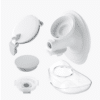 Momcozy Milk Collection Container Set for M9-24mm in white, featuring various container components and a suction lid.