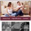 Momcozy Breast Pump S12 shown in a cozy living room setting with a couple interacting with their baby, highlighting