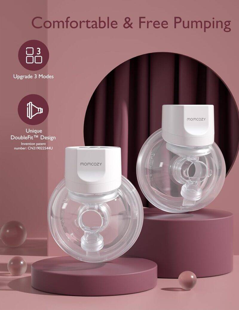 Momcozy Breast Pump S12 Double-Sealed in a modern setting, showcasing its unique DoubleFit design and three upgrade modes.