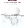 Momcozy Flange Insert for S9 Pro/S12 Pro, 17mm size, shown submerged in water to highlight easy cleaning.