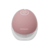 Momcozy M9 single wearable hands-free breast pump in soft pink with a sleek design and easy-to-use control panel.