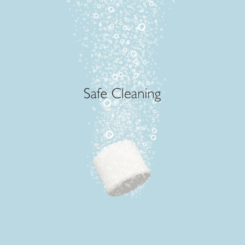 Momcozy Washing Block for KleanPal Pro, 120 detergent tablets, shown in bubbles to highlight safe cleaning.