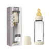 BIBS Glass Baby Bottle Round Latex 1 pack 240ml Medium Flow