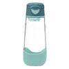 b.box 600mL sport spout bottle in emerald forest with a secure flip-top lid and a sturdy base for easy grip.