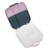 b.box lunchbox in blue slate and blush crush, featuring multiple compartments and a convenient handle for on-the-go meals.