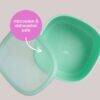 b.box lunch tub in ocean color, featuring a microwave and dishwasher safe design with a smooth, rounded shape.
