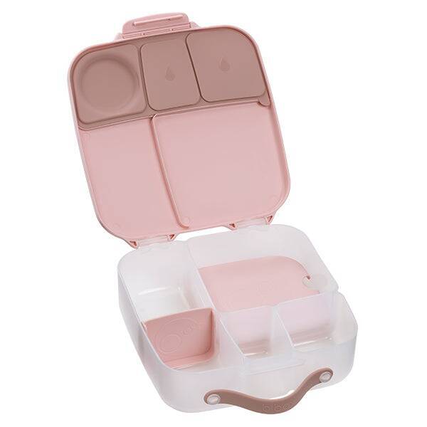 b.box lunchbox in blush crush with multiple compartments and a secure closure for on-the-go meals.