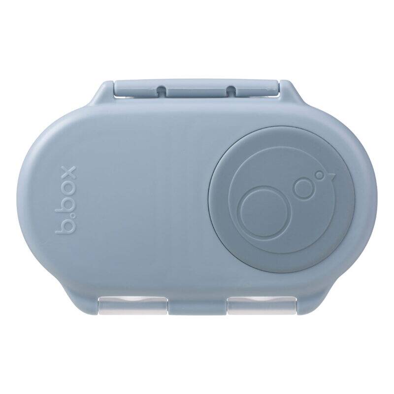 b.box snackbox in blue slate featuring a secure, easy-open lid, ideal for on-the-go snacking.