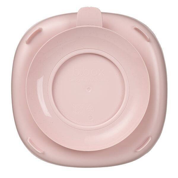 b.box 2 in 1 Suction Plate in Blush, featuring a smooth surface and suction base for stability.