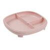 b.box silicone plate in blush with three compartments, designed for easy food storage and serving.