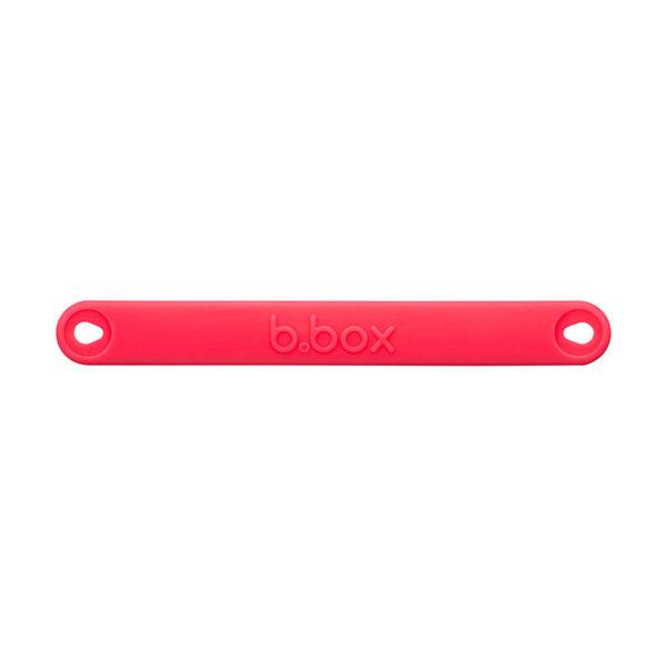b.box lunchbox silicone strap in blush crush, featuring two attachment holes for easy carrying and securing.