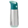 b.box 500ml insulated drink bottle in emerald forest with a teal lid and stainless steel body for durability.