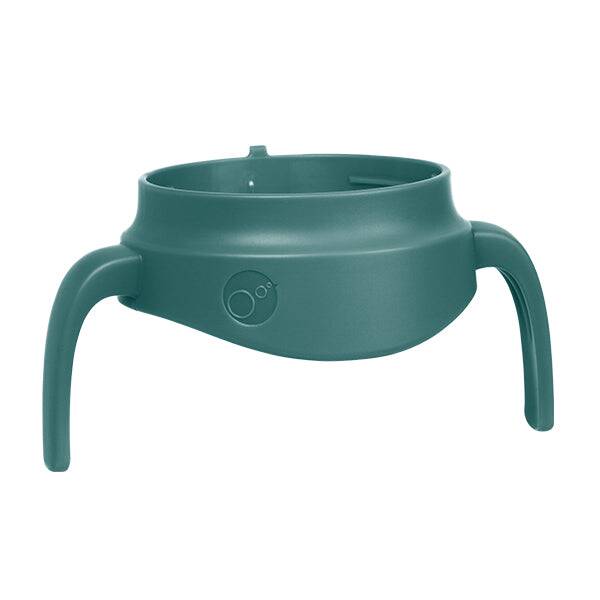 b.box Insulated food jar in emerald forest with a unique design featuring sturdy legs for easy handling.
