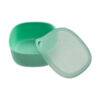 b.box lunch tub in ocean color with a translucent lid, featuring a square shape ideal for on-the-go meals.