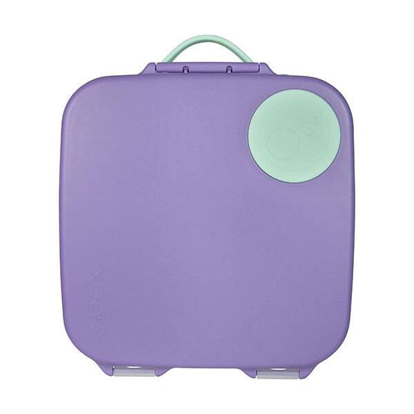 b.box lunchbox in blue slate with a mint green lid detail, designed for on-the-go meals and snacks.