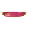 b.box Large Plate set in Lemon Sherbet and Strawberry Shake colors, featuring a sleek design with easy-grip handles.