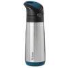b.box 500ml insulated drink bottle in midnight with a sleek stainless steel body and a black push-button lid.
