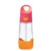 b.box 600ml Tritan drink bottle in flamingo fizz with an orange base and built-in straw, ideal for kids on the go.