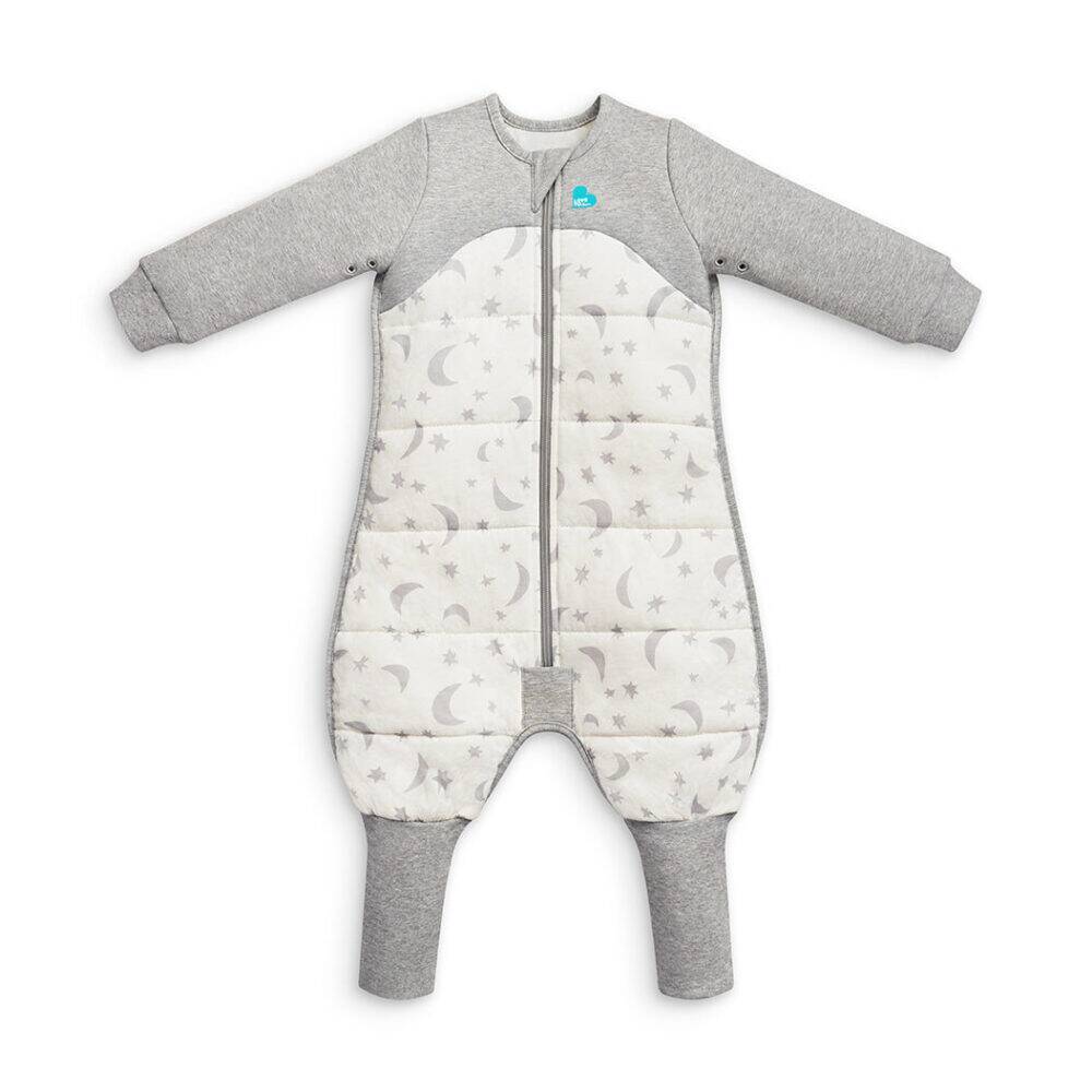 Love to Dream Sleep Suit Long Sleeve 2.5 TOG in Moonlight Dusty, featuring a zip front and star pattern on the chest.