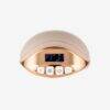 Difrax Handsfree Breastpump in a sleek design with a gold and cream finish, featuring a digital display and control buttons.
